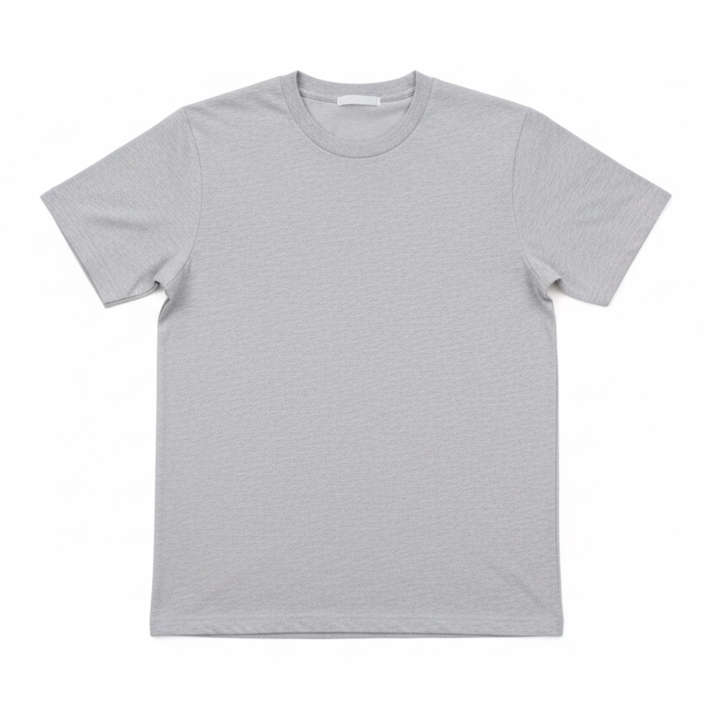 Unisex Light Gray Basic Crew Neck T-Shirt | Size M